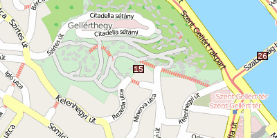 Gellértberg Budapest Stadtplan