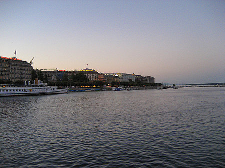 Foto Genfer See bei Nacht - Genf