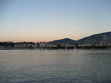 Foto Genfer See bei Nacht