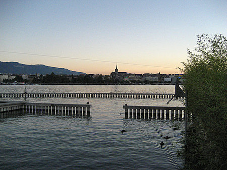 Fotos Genfer See bei Nacht | Genf