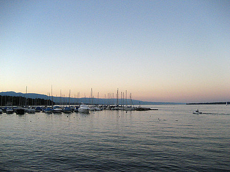 Genfer See bei Nacht Foto 