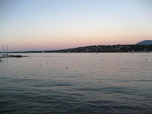 Genfer See bei Nacht Fotos